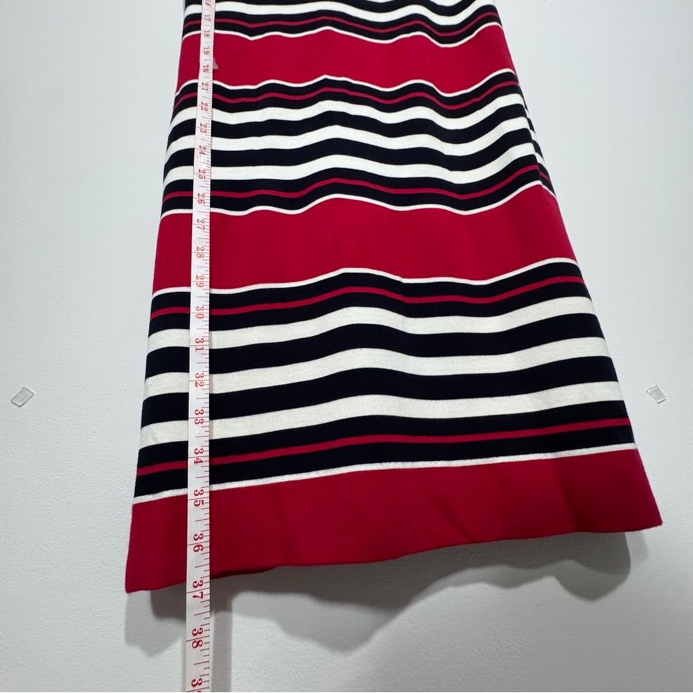 Banana Republic Red Black White Striped Short Sleeve‎ Sheath Dress Size 2 - Picture 8 of 12